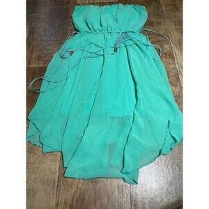 Trace Dress USA Womens Medium M Sleeveless Teal Strapless Vintage Blue